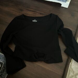 hollister longsleeve ribbed black crop size M